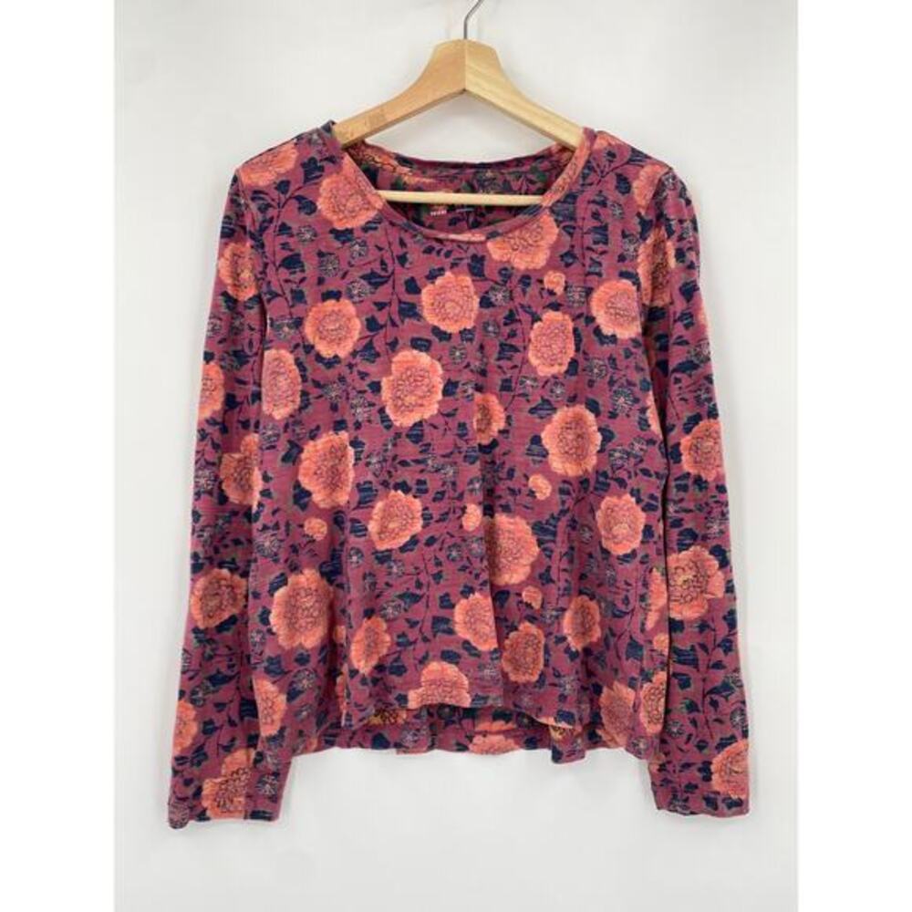 Anthropologie Saturday Sunday Purple Floral Long Sleeve Tee‎